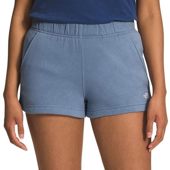 NWT The North Face Half Dome Fleece Pull On Shorts in Folk Blue - Picture 1 of 8